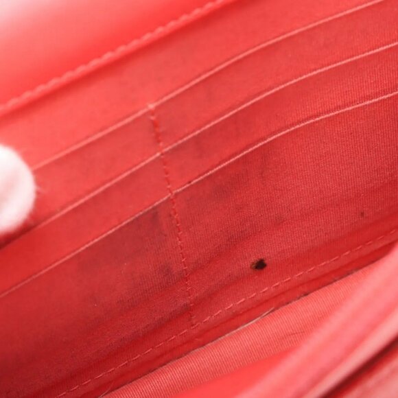 Chanel CC Logo Filigree Caviar Skin Chain Wallet Bag Red - Picture 13 of 15